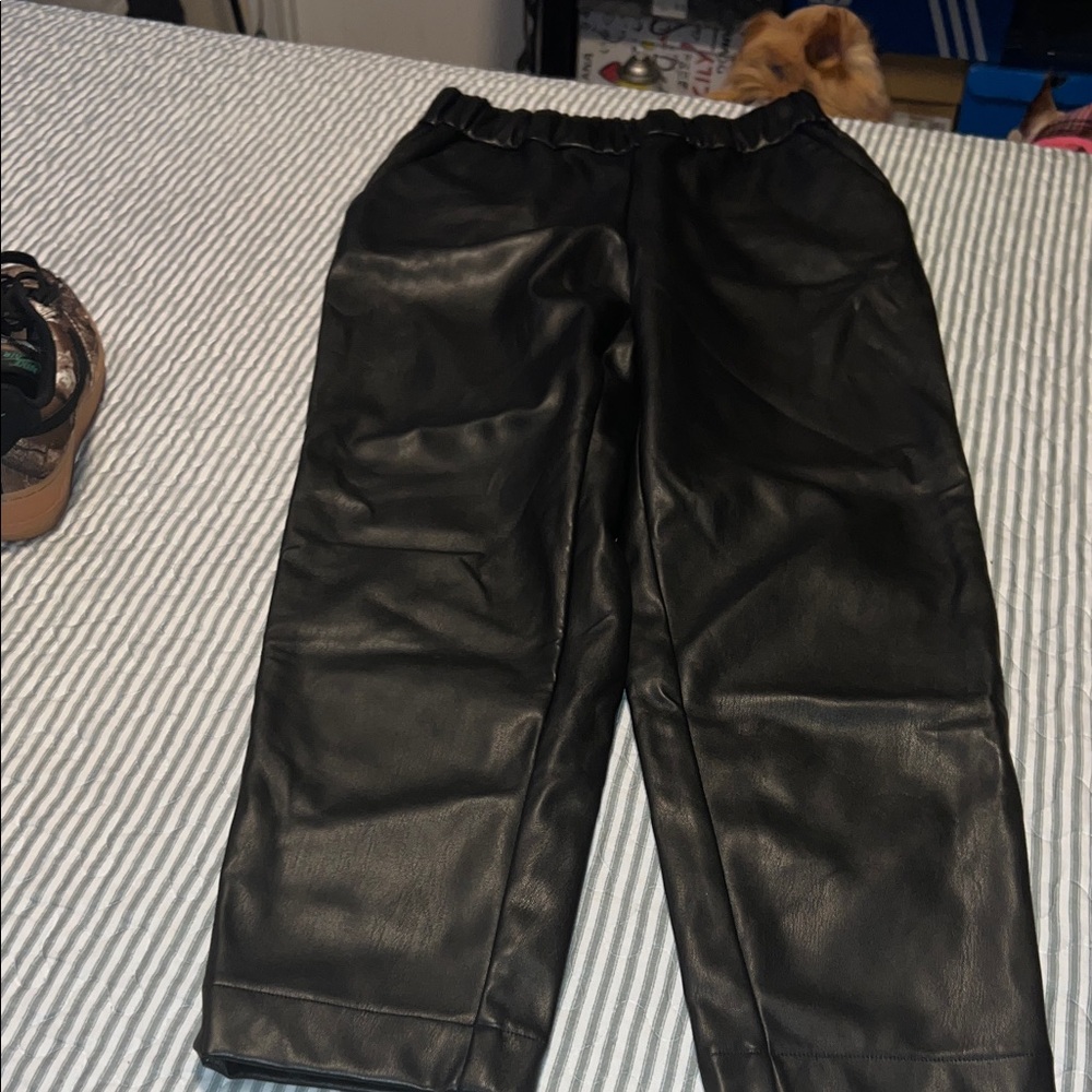 Black Faux Leather Pants
